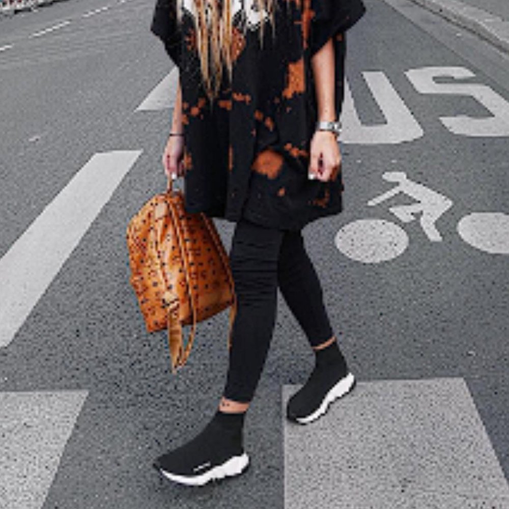 BALENCIAGA Speed Lite Sneaker Blk/Gold Metallic Knit Sneakers